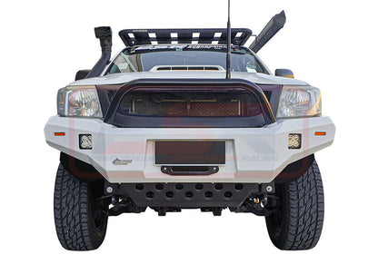Toyota Hilux N70 11-15 Ambush Colour Coded Bar, Satin Black Single Hoop, Pre-Runner Infill (2" Body Lift), Slimline Silver Fairlead