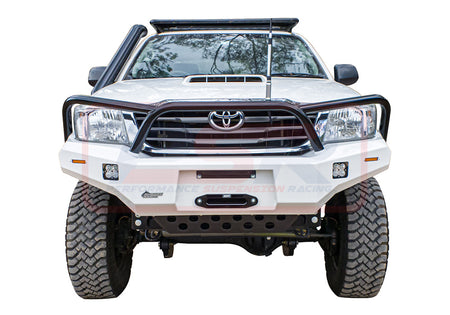 Toyota Hilux N70 11-15 Ambush Satin Black Triple Hoop Bar, Pre-Runner Infill (1" Body Lift), Splash Guards, Slimline Black Fairlead