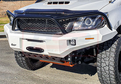 Toyota Hilux N70 11-15 Ambush Customer Painted Triple Hoop Bar, Pre-Runner Infill (1" Body Lift), Slimline Black Fairlead