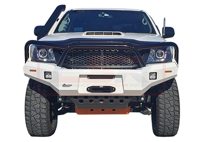 Toyota Hilux N70 11-15 Ambush Customer Painted Triple Hoop Bar, Pre-Runner Infill (2" Body Lift), Splash Guards, Standard Silver Fairlead