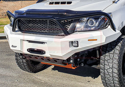 Toyota Hilux N70 11-15 Ambush Colour Coded Bar, Satin Black Triple Hoop, Pre-Runner Infill (2" Body Lift), Splash Guards, Std Black Fairlead