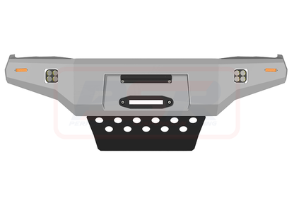 Toyota Hilux N80 MK2 6/2018-4/2020 Ambush Customer Painted Hoopless Bar, Pre-Runner Infill (No Body Lift), Slimline Silver Fairlead