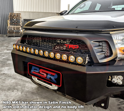 Toyota Hilux N80 MK2 6/2018-4/2020 Ambush Customer Painted Hoopless Bar, Pre-Runner Infill (No Body Lift), Slimline Silver Fairlead