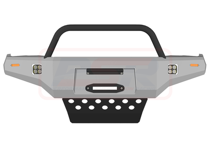 Hilux N80 MK1 16-5/18 Ambush Customer Painted Single Hoop Bar, Pre-Runner Infill (1" Body Lift), Standard Silver Fairlead
