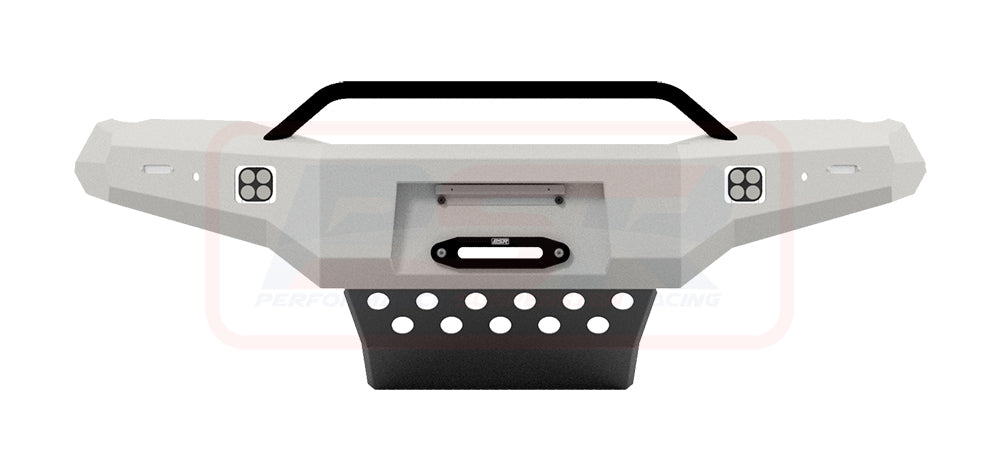 Hilux N80 MK4 2024-On Ambush Satin Black Low Single Hoop Bar, Pre-Runner Infill (2" Body Lift), Standard Silver Fairlead