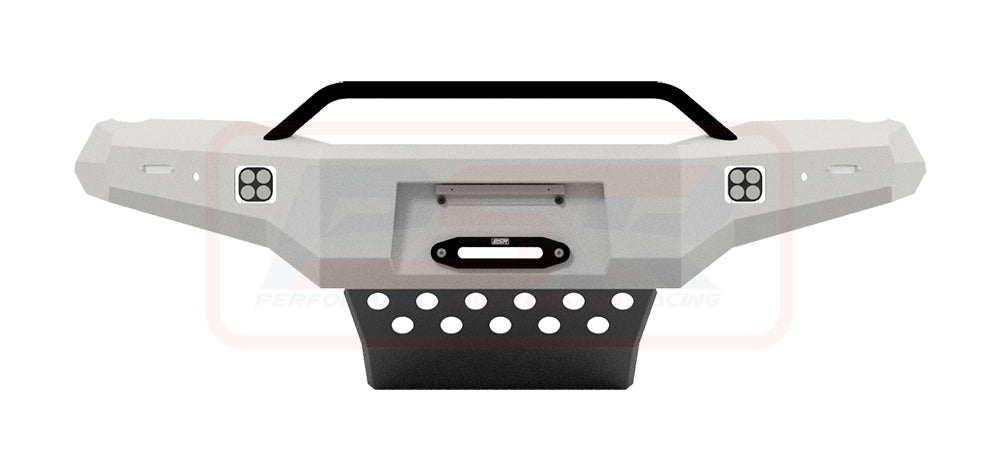 Hilux N80 MK4 2024-On Ambush Satin Black Low Single Hoop Bar, Pre-Runner Infill (1" Body Lift), Slimline Silver Fairlead