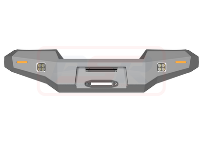 Toyota Landcruiser 80 Series Ambush Colour Coded Hoopless Bar, No Body Lift, Standard Black Fairlead