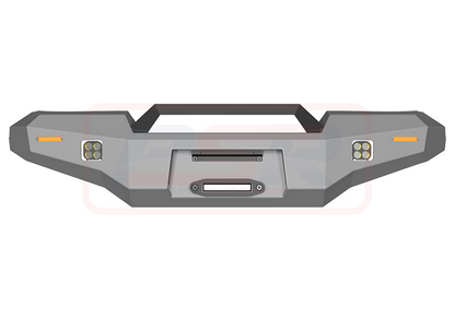 Toyota Landcruiser 80 Series Ambush Sheet Metal Hoop Satin Black Bar, No Body Lift, Slimline Silver Fairlead