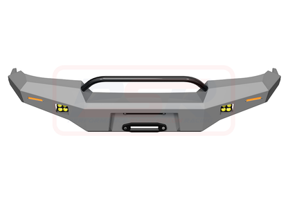 Toyota Landcruiser 80 Series Ambush Colour Coded Bar, Satin Black Low Single Hoop, No Body Lift, Standard Silver Fairlead