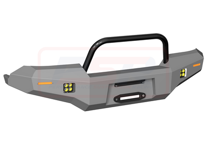 Toyota Landcruiser 80 Series Ambush Customer Painted Single Hoop Bar, No Body Lift, Slimline Black Fairlead