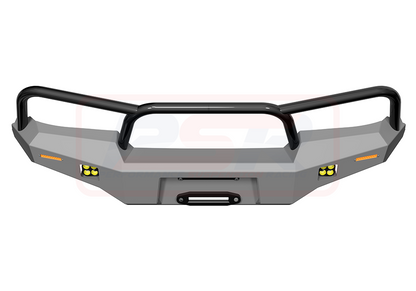 Toyota Landcruiser 80 Series Ambush Satin Black Triple Hoop Bar, No Body Lift, Slimline Black Fairlead