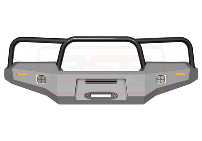 Toyota Landcruiser 80 Series Ambush Customer Painted Triple Hoop Bar, No Body Lift, Slimline Silver Fairlead