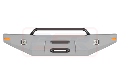 Toyota Landcruiser 70 Series Ambush Satin Black Low Single Hoop Bar, 1" Body Lift, Standard Black Fairlead