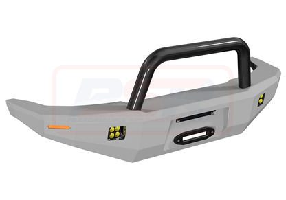 Toyota Landcruiser 70 Series Ambush Colour Coded Bar, Satin Black Single Hoop (Big Tube), No Body Lift, Standard Black Fairlead