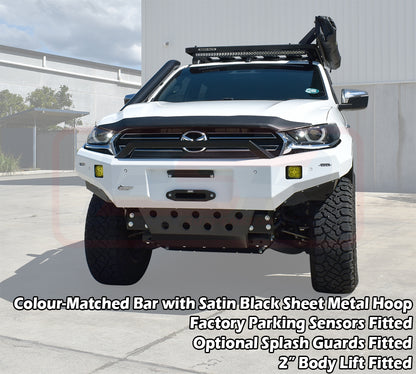 Mazda BT-50 TF 21-24 Ambush Customer Painted Sheet Metal Hoop Bar, Pre-Runner Infill (No Body Lift), Standard Black Fairlead, Sensors