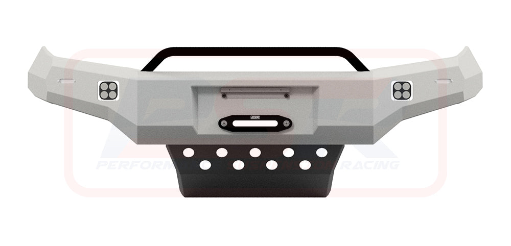 Mazda BT-50 TF 21-24 Ambush Satin Black Low Single Hoop Bar, Pre-Runner Infill (2" Body Lift), Slimline Silver Fairlead