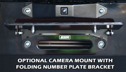 Mitsubishi MR Triton Ambush Satin Black Sheet Metal Hoop Bar, Pre-Runner Infill (No Body Lift), Slimline Black Fairlead