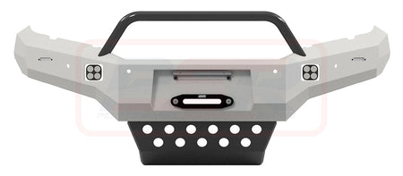 Mitsubishi MR Triton Ambush Customer Painted Single Hoop Bar, Pre-Runner Infill (2" Body Lift), Splash Guards, Slimline Silver Fairlead