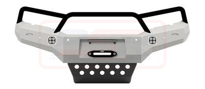 Mitsubishi MR Triton Ambush Satin Black Triple Hoop Bar, Pre-Runner Infill (1" Body Lift), Standard Silver Fairlead