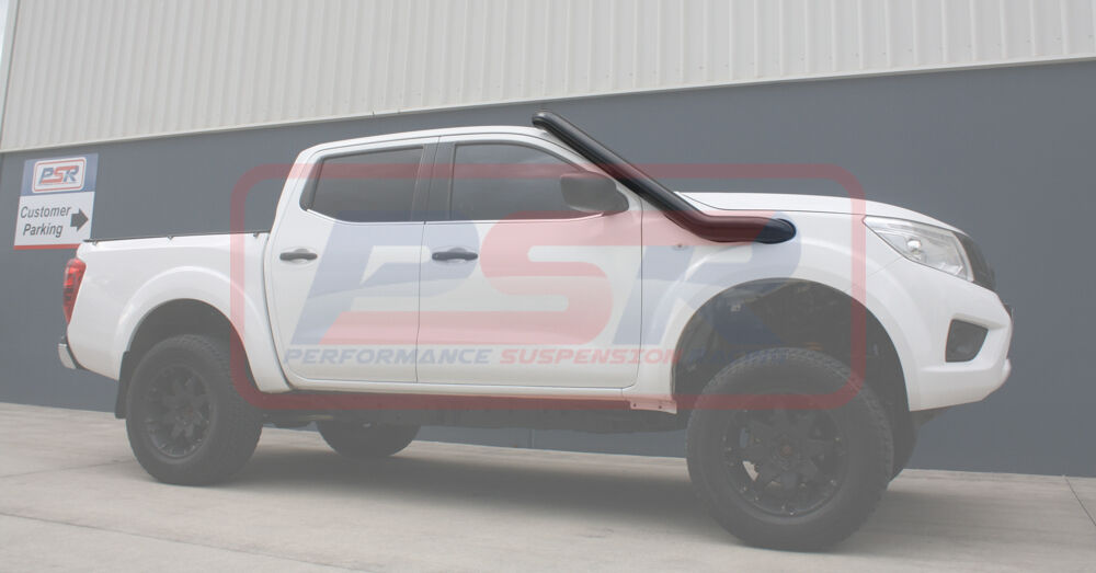 Nissan Navara NP300 4" Stainless Snorkel and Airbox (Powdercoated Finish) with Black Cap