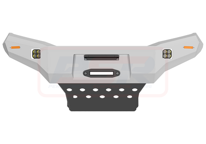 Nissan Navara NP300 Ambush Satin Black Hoopless Bar, Pre-Runner infill (no lift), Standard Silver Fairlead