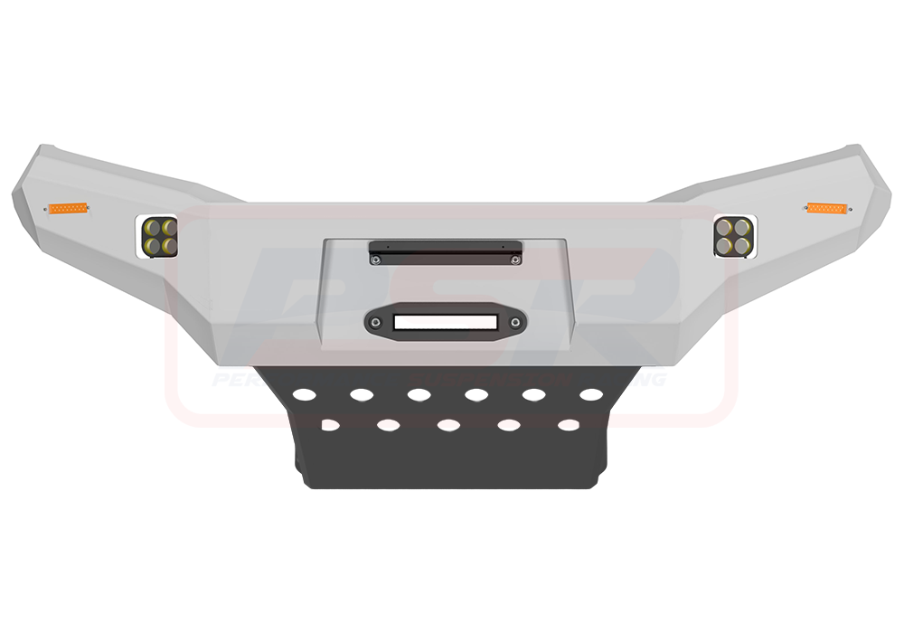 Nissan Navara NP300 Ambush Satin Black Hoopless Bar, Pre-Runner infill (no lift), Standard Silver Fairlead