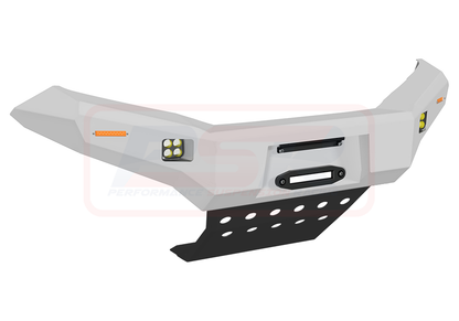 Nissan Navara NP300 Ambush Satin Black Hoopless Bar, Pre-Runner infill (1" lift), Slimline Silver Fairlead