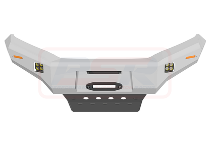 Nissan Navara NP300 Ambush Satin Black Hoopless Bar, Pre-Runner infill (2" lift), Splash Guards, Standard Silver Fairlead