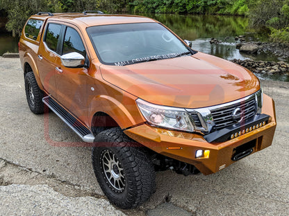 Nissan Navara NP300 Ambush Customer Painted Sheet Metal Hoop Bar, Pre-Runner infill (no lift), Standard Silver Fairlead