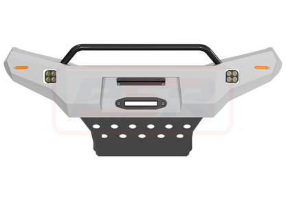 Nissan Navara NP300 Ambush Satin Black Low Single Hoop Bar, Pre-Runner infill (2" lift), Standard Black Fairlead