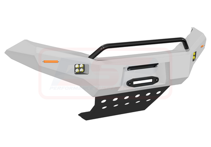 Nissan Navara NP300 Ambush Customer Painted Low Single Hoop Bar, Pre-Runner infill (1" lift), Standard Silver Fairlead