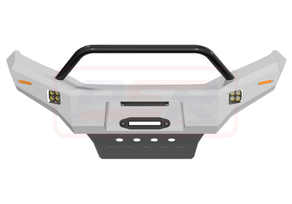 Nissan Navara NP300 Ambush Satin Black Single Hoop Bar, Pre-Runner infill (2" lift), Slimline Black Fairlead