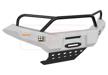 Nissan Navara NP300 Ambush Satin Black Triple Hoop Bar, Pre-Runner infill (1" lift), Standard Black Fairlead