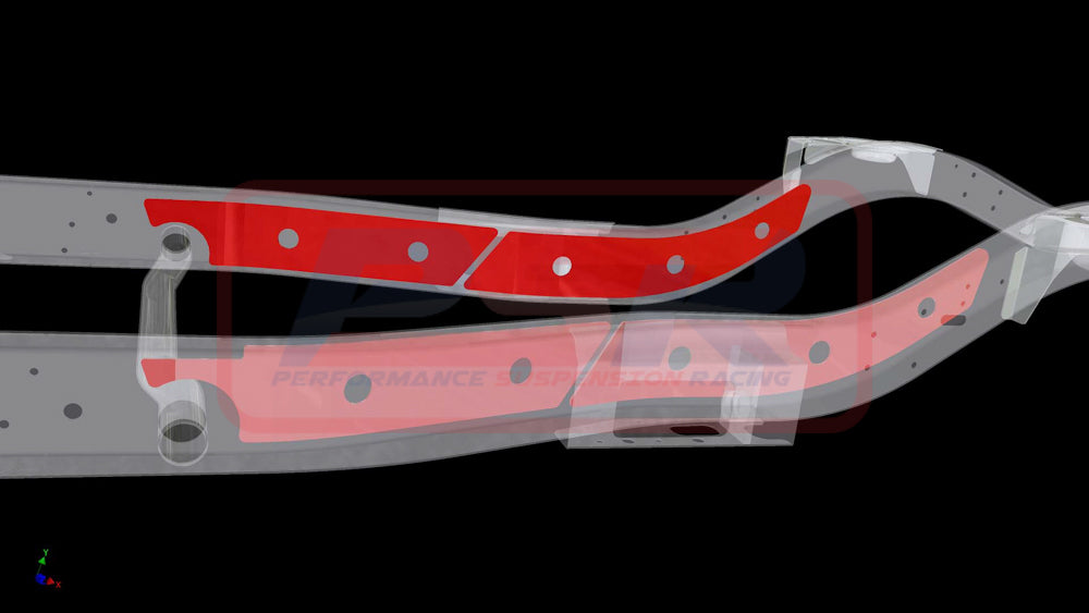 Nissan Patrol GQ-GU Chassis Bracing Front Internal (Engine mount to front of rear lower control arm brace)