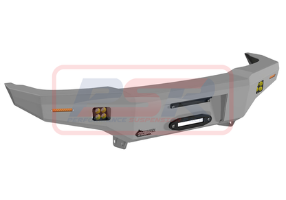 Nissan Patrol GU Series 1-2-3 Ambush Customer Painted Hoopless Bar, Standard Silver Fairlead