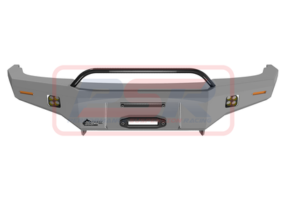 Nissan Patrol GU Series 1-2-3 Ambush Customer Painted Low Single Hoop Bar, Slimline Silver Fairlead