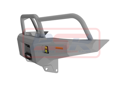 Nissan Patrol GU Series 1-2-3 Ambush Customer Painted Triple Hoop (Angry Eye) Bar, Standard Silver Fairlead