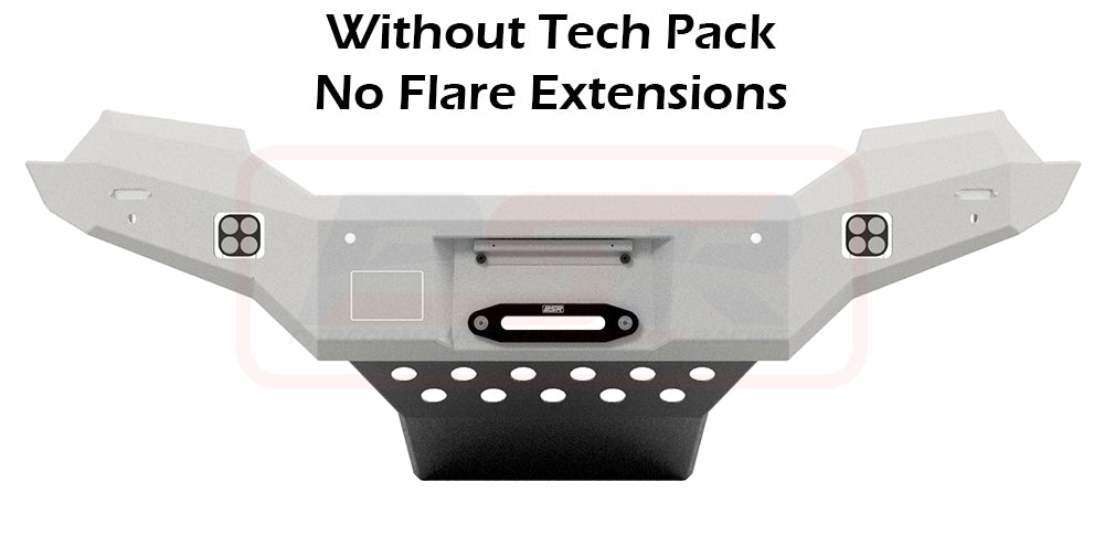 Ford Ranger PX MK2 8/15-7/18 Ambush Customer Painted Hoopless Bar, Infill (2" Body Lift), Splash Guards, Standard Black Fairlead, Factory Ext