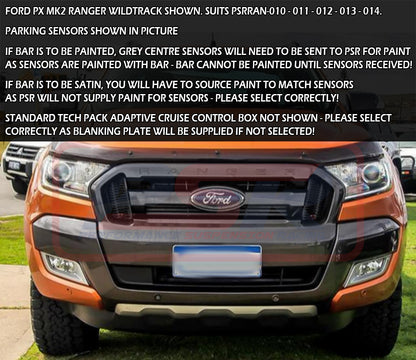 Ford Ranger PX MK2 8/15-7/18 Ambush Satin Black Sheet Metal Hoop Bar, Pre-Runner Infill (1" Body Lift), Slimline Silver Fairlead, Kut Snake Ext