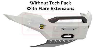 Ford Ranger PX MK2 8/15-7/18 Ambush Satin Black Sheet Metal Hoop Bar, Pre-Runner Infill (2" Body Lift), Slimline Black Fairlead, Factory Ext