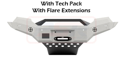 Ford Ranger PX MK2 8/15-7/18 Ambush Satin Black Sheet Metal Hoop Bar, Infill (2" Body Lift), Splash Guards, Standard Black Fairlead, Tech, Factory Ext