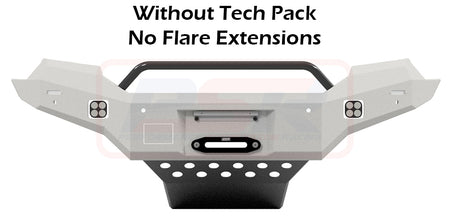 Ford Ranger PX MK2 8/15-7/18 Ambush Satin Black Low Single Hoop Bar, Pre-Runner Infill (2" Body Lift), Slimline Silver Fairlead, Factory Ext