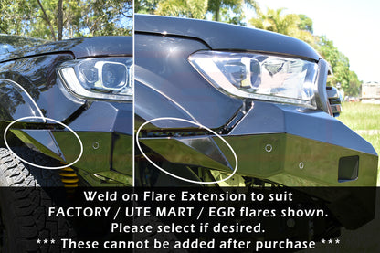 Ford Ranger PX MK2 8/15-7/18 Ambush Customer Painted Low Single Hoop Bar, Pre-Runner Infill (1" Body Lift), Standard Silver Fairlead, Tech