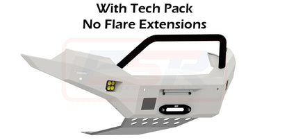 Ford Ranger PX MK2 8/15-7/18 Ambush Satin Black Single Hoop Bar, Pre-Runner Infill (2" Body Lift), Slimline Black Fairlead, Factory Ext