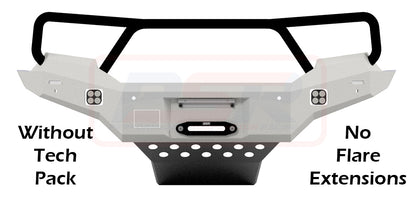 Ford Ranger PX MK2 8/15-7/18 Ambush Satin Black Triple Hoop Bar, Pre-Runner Infill (No Body Lift), Splash Guards, Slimline Black Fairlead