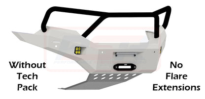 Ford Ranger PX MK2 8/15-7/18 Ambush Satin Black Triple Hoop Bar, Pre-Runner Infill (1" Body Lift), Slimline Black Fairlead, Tech