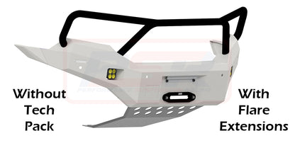 Ford Ranger PX MK2 8/15-7/18 Ambush Customer Painted Triple Hoop Bar, Infill (2" Body Lift), Slimline Black Fairlead, Tech, Kut Snake Ext