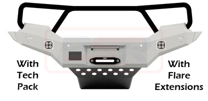 Ford Ranger PX MK2 8/15-7/18 Ambush Customer Painted Triple Hoop Bar, Infill (2" Body Lift), Splash Guards, Slimline Black Fairlead, Sensors