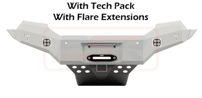 Ford Ranger PX MK3 8/18-ON Ambush Satin Black Hoopless Bar, Pre-Runner Infill (2" Body Lift), Slimline Black Fairlead, Sensors