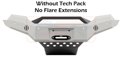 Ford Ranger PX MK3 8/18-ON Ambush Satin Black Sheet Metal Hoop Bar, Infill (1" Body Lift), Splash Guards, Slimline Black Fairlead, Factory Ext